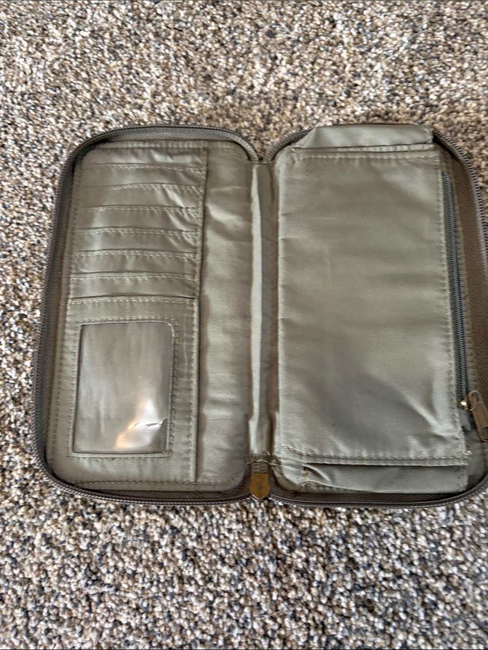 Target Multi-Color Patterned Zip Wallet with Olive Trim - Picture 3 of 4